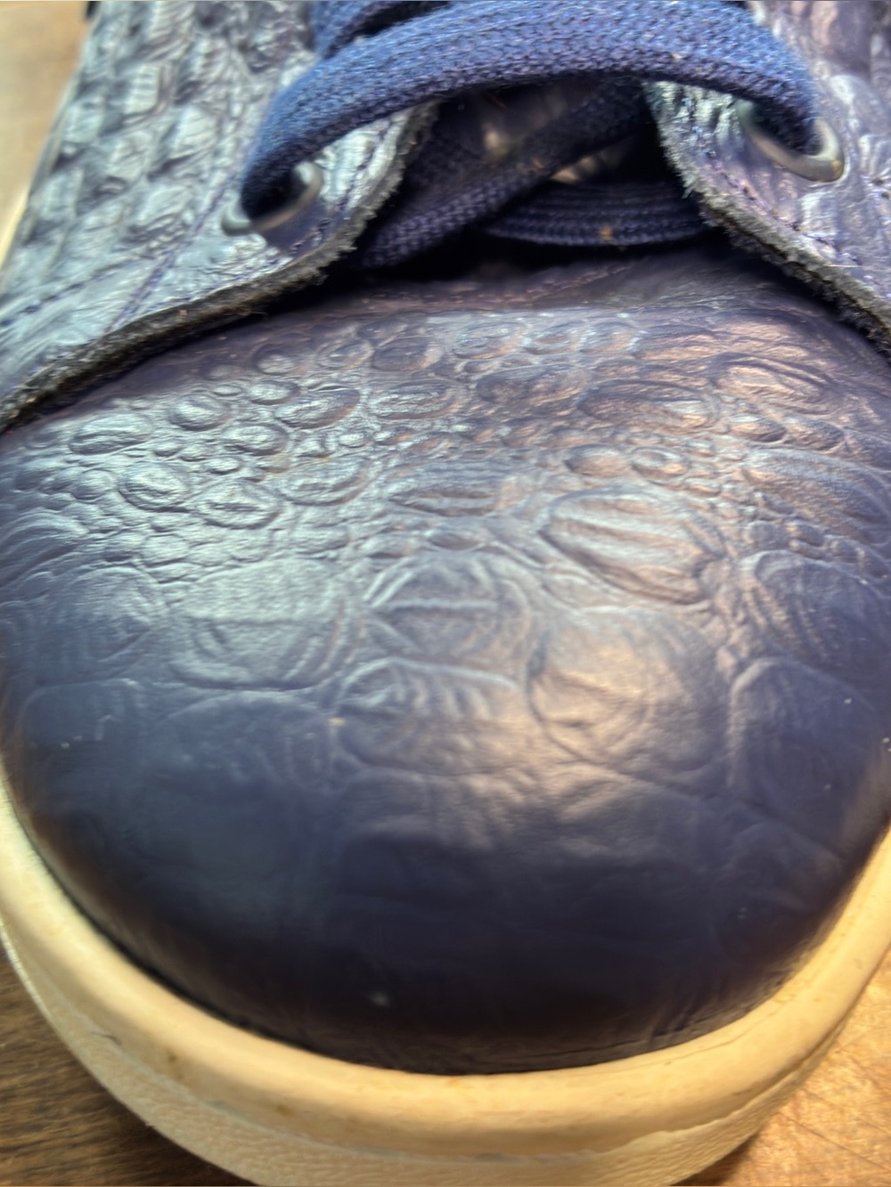 Adidas Stan Smith Croc Embossed  Navy Blue Size 11 AQ2730 Mens  1/16 - Picture 3 of 14